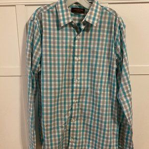 Fairlane & Sons L Tall Turqouise and Grey Shirt